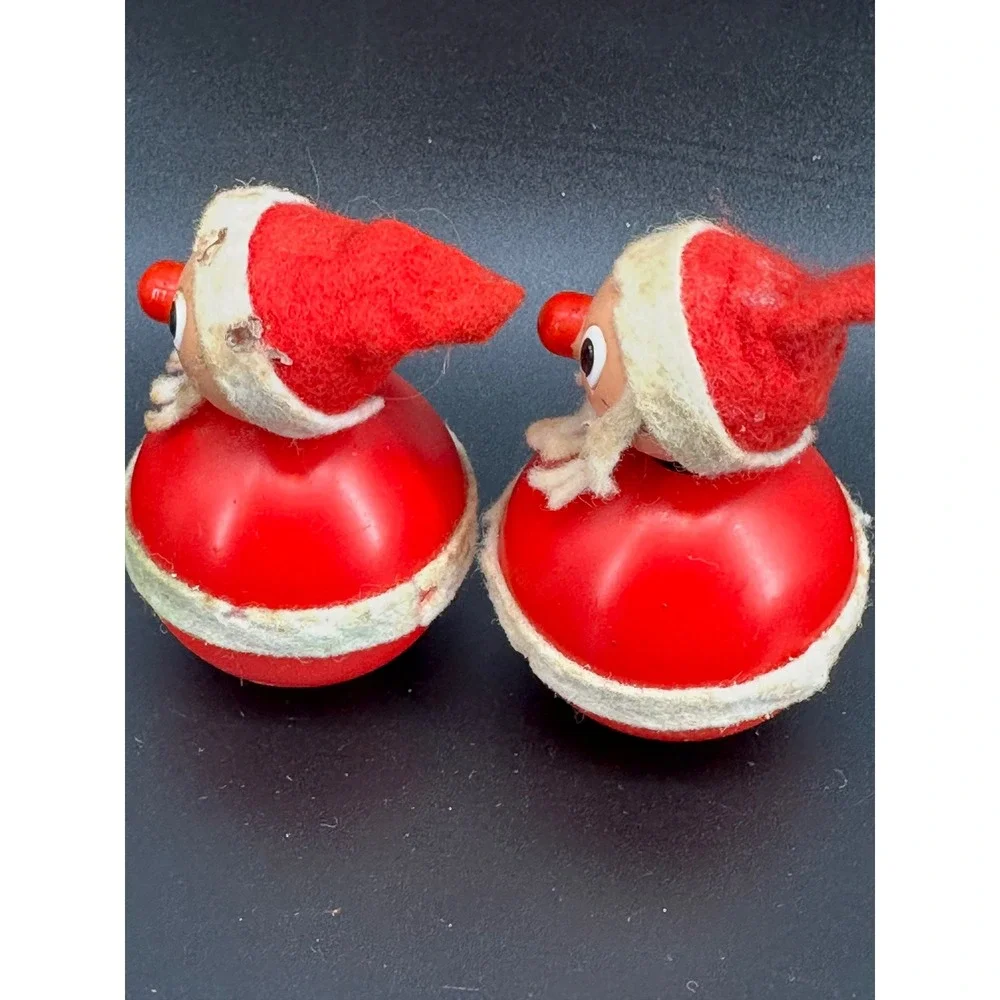 Vintage West Germany Santa Bobble Heads 1950s‎ Roly Poly Christmas Figures